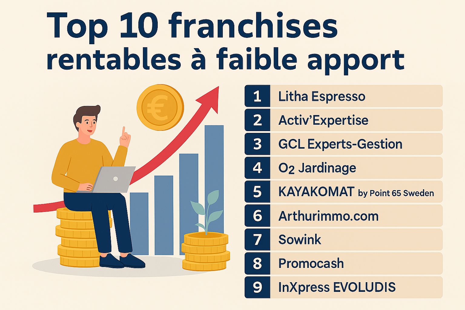 Top 10 franchises rentables à faible apport
