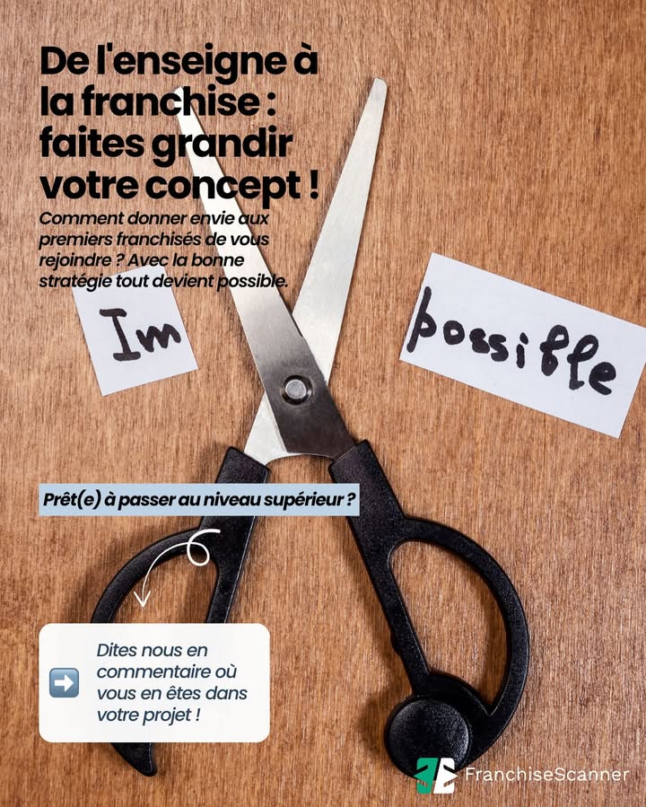 📢 Votre enseigne fonctionne bien et vous voulez la développer en franchise ? 🚀

Votre concept a fait ses preuves, mais comment convaincre vos premiers franchisés alors que personne n’a encore rejoint votre réseau ? La crédibilité et la confiance sont essentielles pour attirer des candidats.

👉 rassurer et séduire vos premiers franchisés ?

✅ un concept rentable et éprouvé
Vos résultats financiers, votre satisfaction client et votre localisation doivent montrer que votre enseigne fonctionne déjà et a du potentiel.

✅ une vision claire et une identité forte
Les candidats doivent comprendre où vous allez et pourquoi votre marque est unique. Mettez en avant vos valeurs, votre différenciation et l’opportunité qu’ils ont de rejoindre un projet prometteur.

✅ un accompagnement structuré
Formation, assistance, supports marketing… Même sans franchisés, montrez que vous avez anticipé tous les outils pour les aider à réussir.

✅ des témoignages et des preuves
Partagez les retours de vos clients, vos chiffres clés et toute donnée montrant que le marché adhère déjà à votre concept.

✅ une offre attractive pour les premiers franchisés
Vos premiers partenaires prennent un pari en vous rejoignant. Facilitez leur décision avec des conditions avantageuses et un accompagnement renforcé.

📌 Le premier franchisé est souvent le plus difficile à convaincre… mais aussi le plus stratégique !
💬 Et vous, que faudrait-il pour vous donner envie de rejoindre une jeune franchise ?

#franchisescanner #créerunefranchise #devenirfranchiseur #entreprendre #développementréseau #franchiseréussite